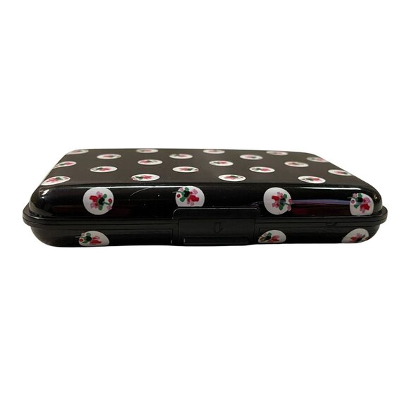 Isaac Mizrahi New York RFID Card Holder Used Black Floral - Picture 11 of 14